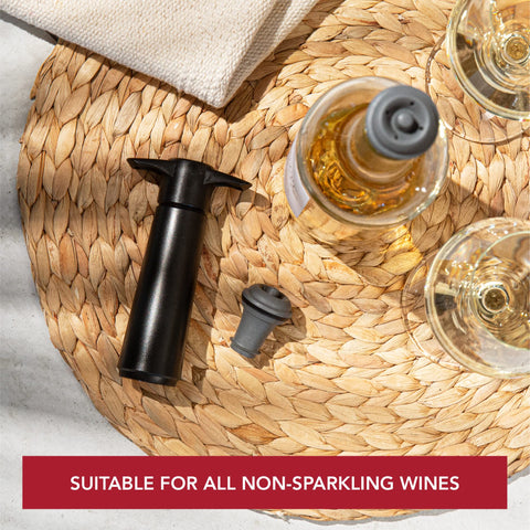 Vacu Vin universal-fit wine stoppers for most standard bottles.