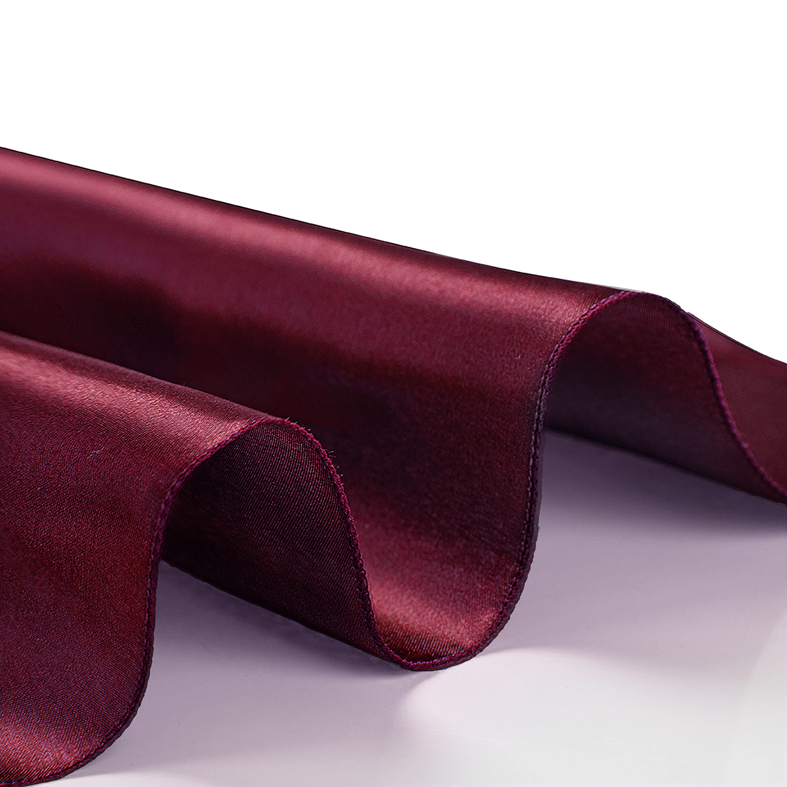 VACVELT Burgundy satin napkins pack shot highlighting value and quantity.