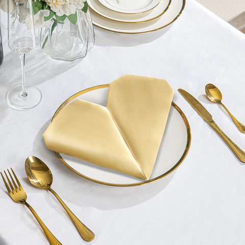 VACVELT rose gold satin napkins elevate festive receptions with glamour.