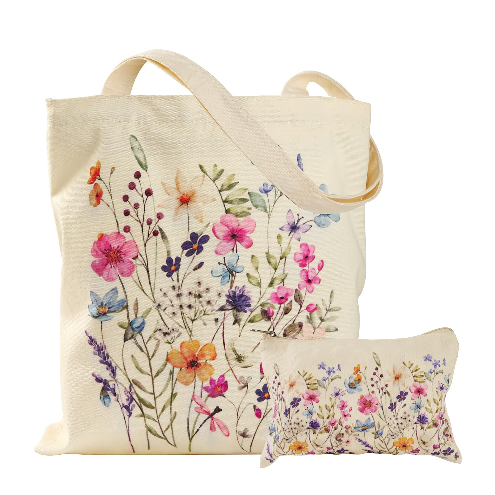 VADOO Canvas Tote Bag with zipper main compartment keeps essentials secure during travel