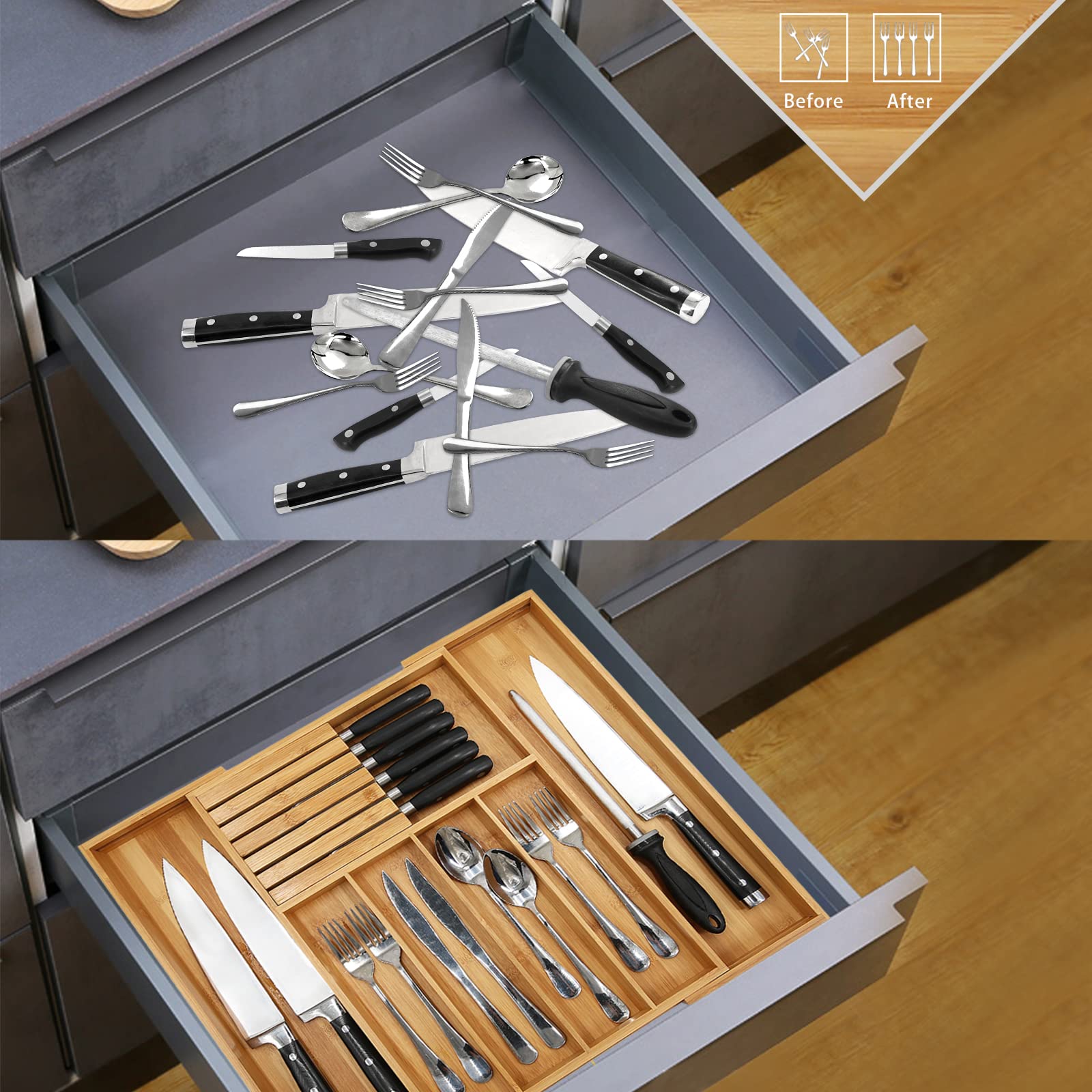 VaeFae bamboo finish provides durable, eco-friendly appeal with smooth edges.
