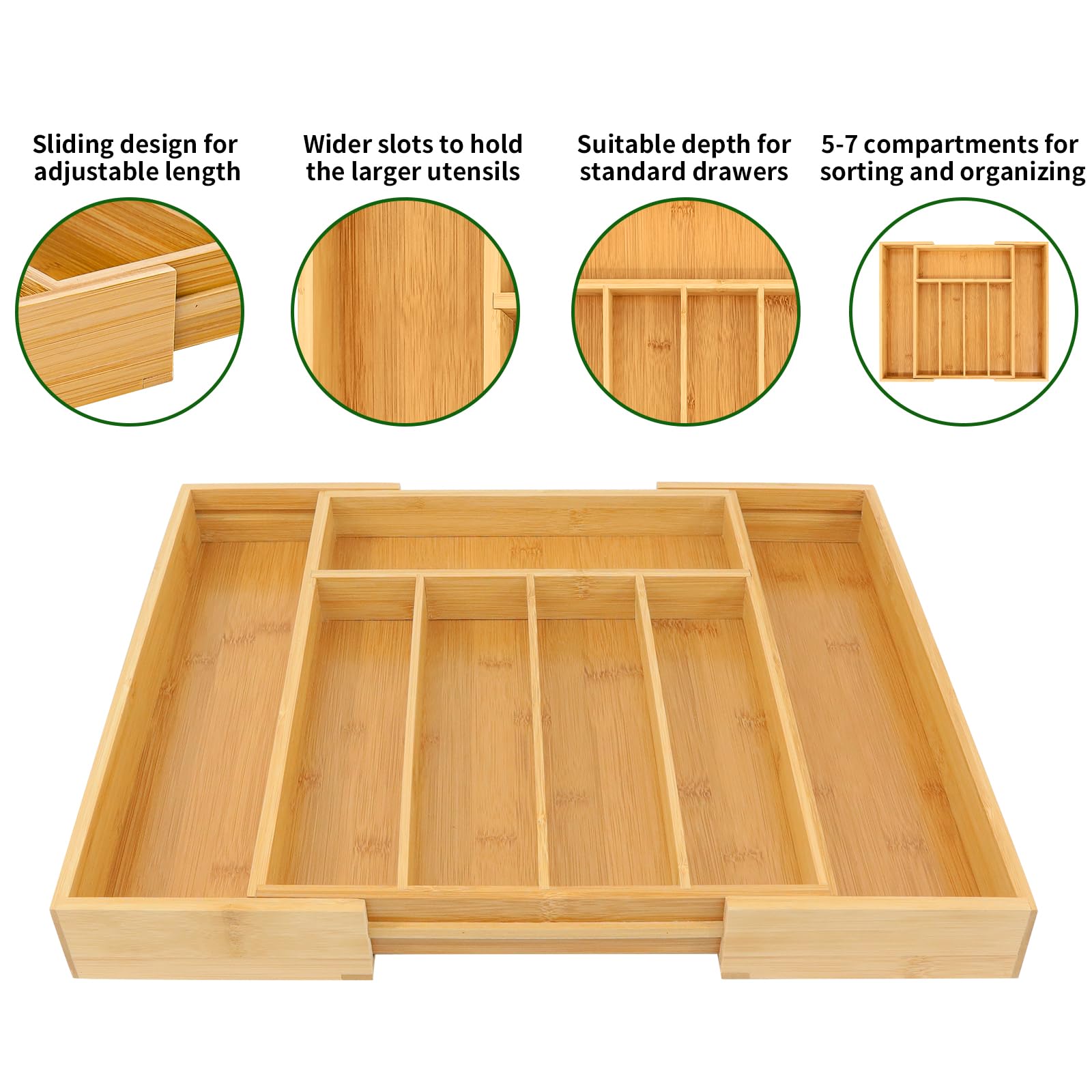 VaeFae expandable-width organizer fits a variety of drawers for flexible setup.