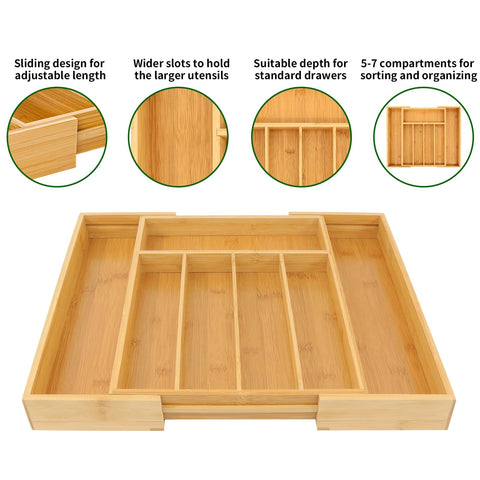 VaeFae expandable-width organizer fits a variety of drawers for flexible setup.
