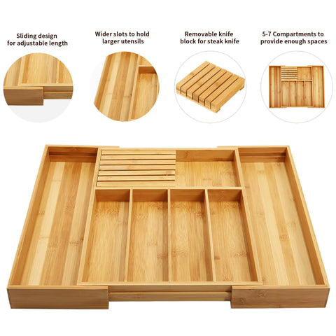VaeFae five-to-seven compartments keep utensils separated and easy to grab.
