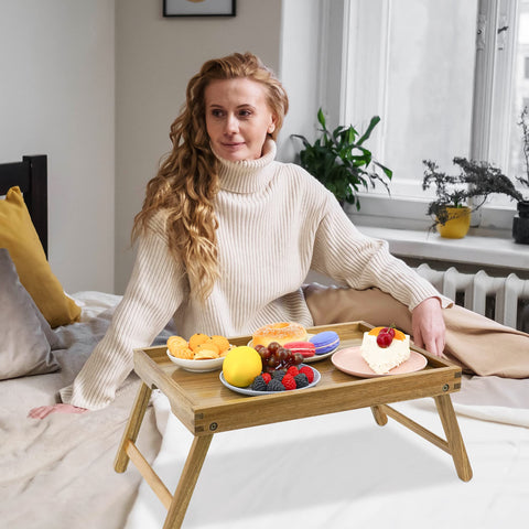 VaeFae Acacia bed tray displays exquisite craftsmanship for daily use.