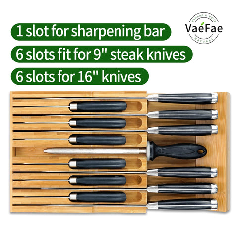 VaeFae knife sharpener slot keeps sharpening tools within easy reach