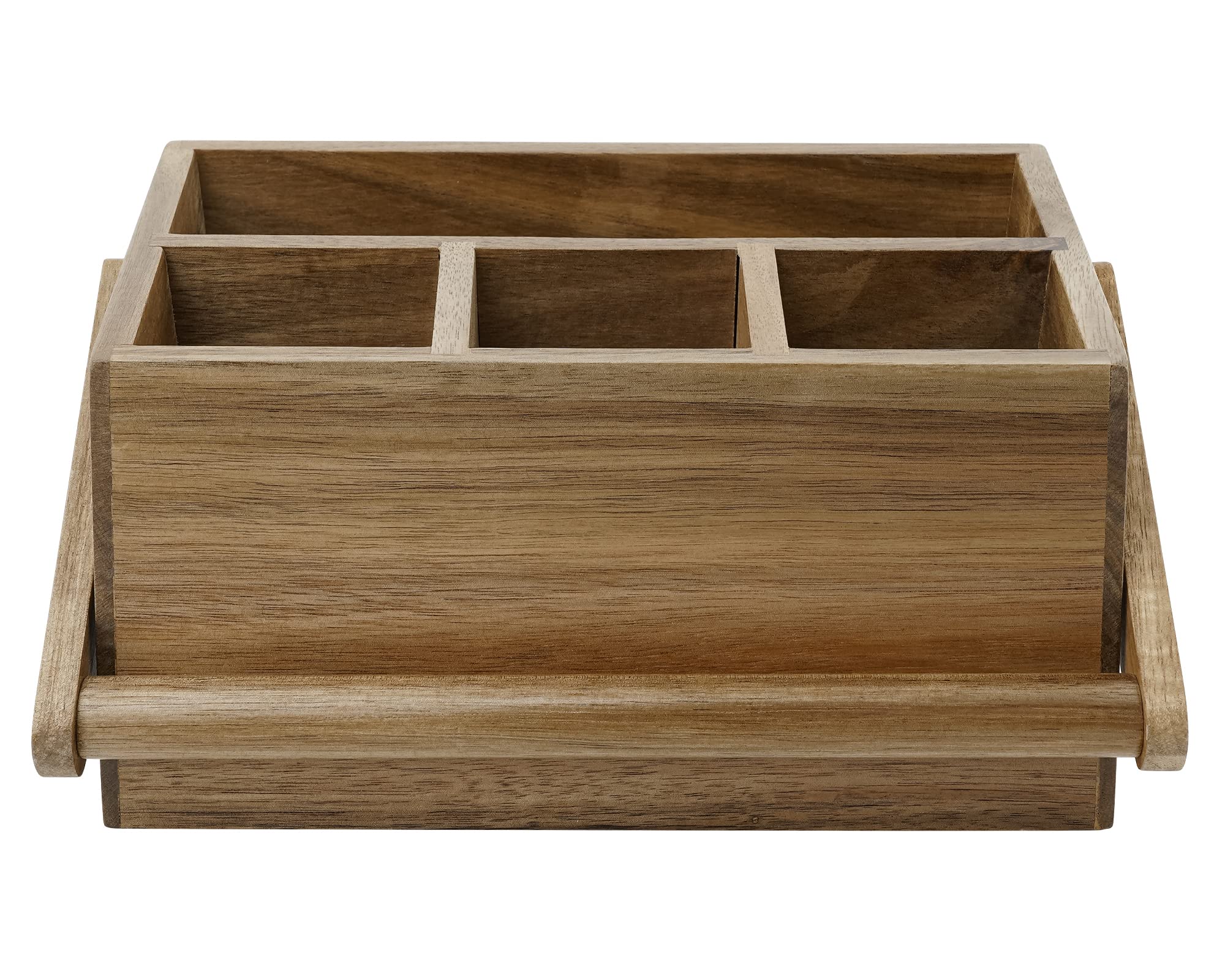 VaeFae wooden utensil holder showcases natural acacia grain and sturdy construction.