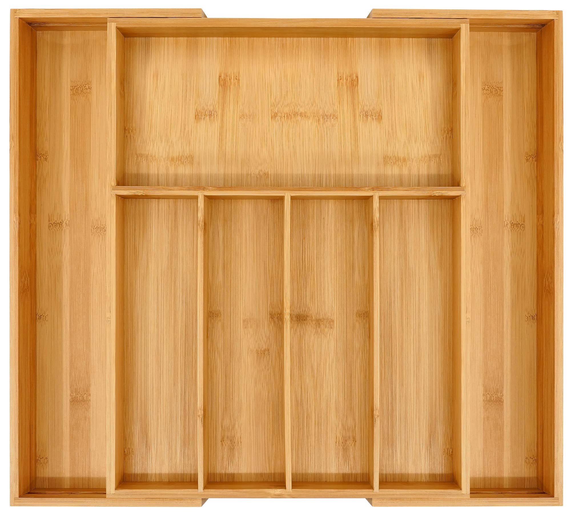 VaeFae Premium Bamboo Drawer Organizer extendable fits large drawers.