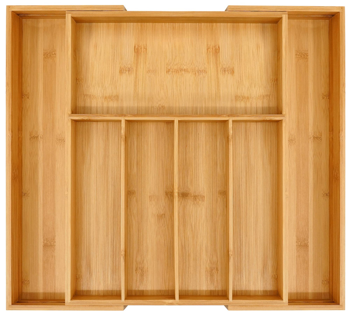 VaeFae Premium Bamboo Drawer Organizer extendable fits large drawers.