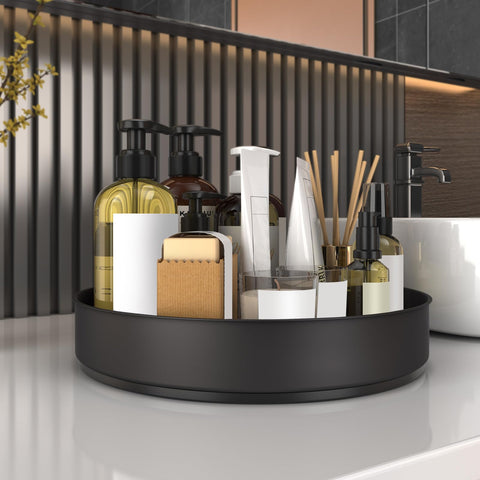 VAEHOLD Lazy Susan on a desk storing pens and small office items.