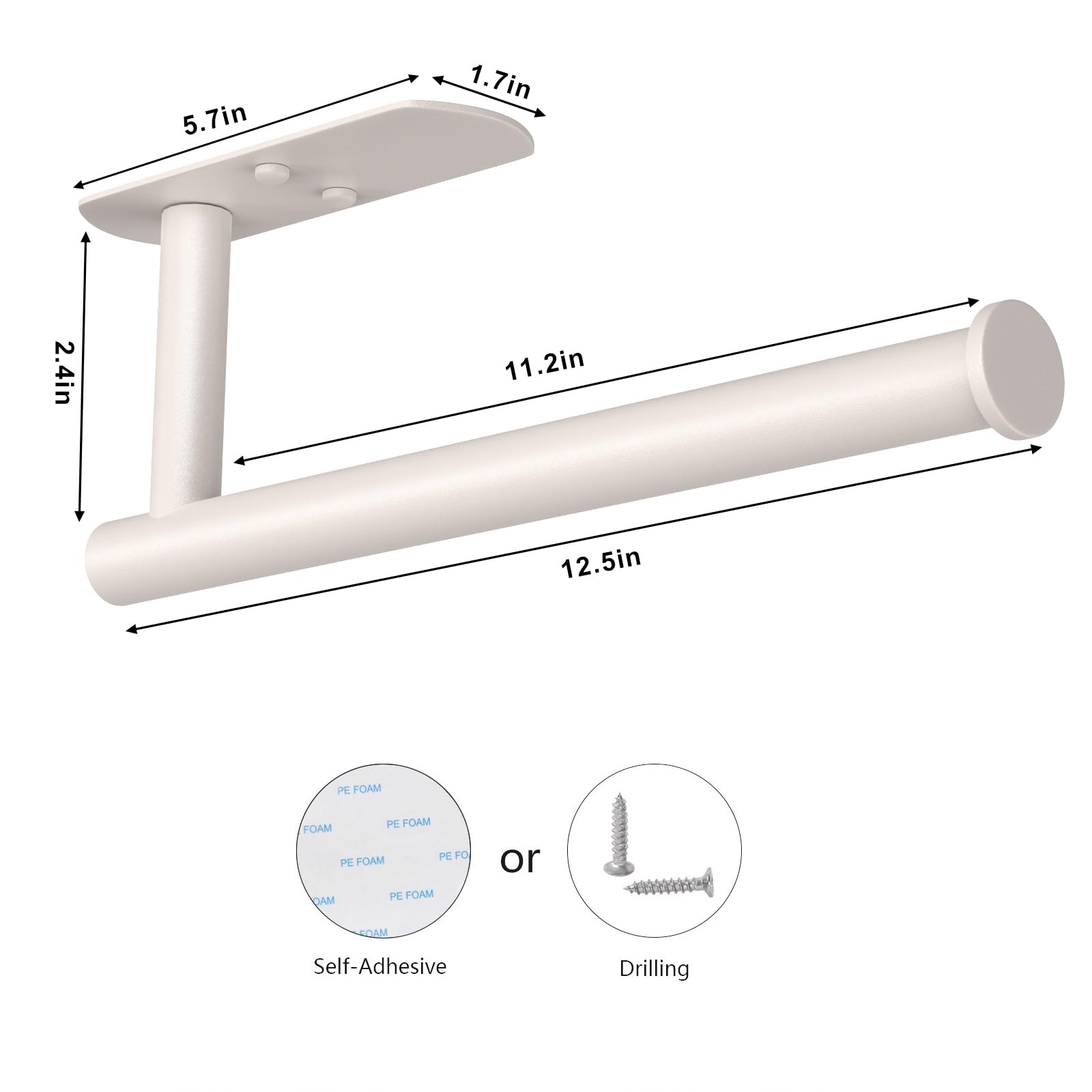 VAEHOLD 12.5-inch paper towel bar fits standard rolls.