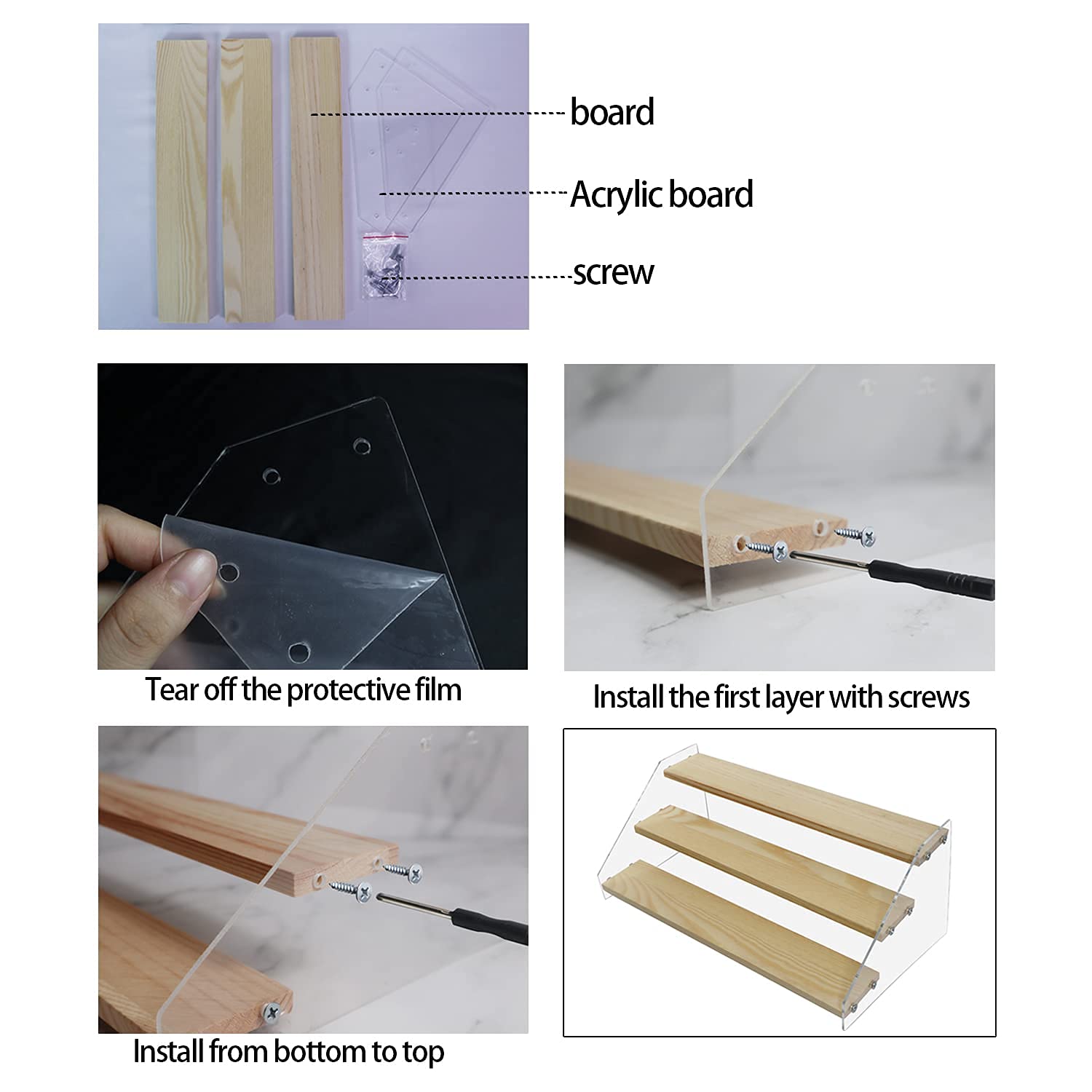 Assembly note for VAEHOLD spice rack with adjustable screws for balance