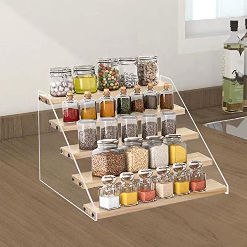 Front view of VAEHOLD spice rack showcasing slim, stylish kitchen organizer
