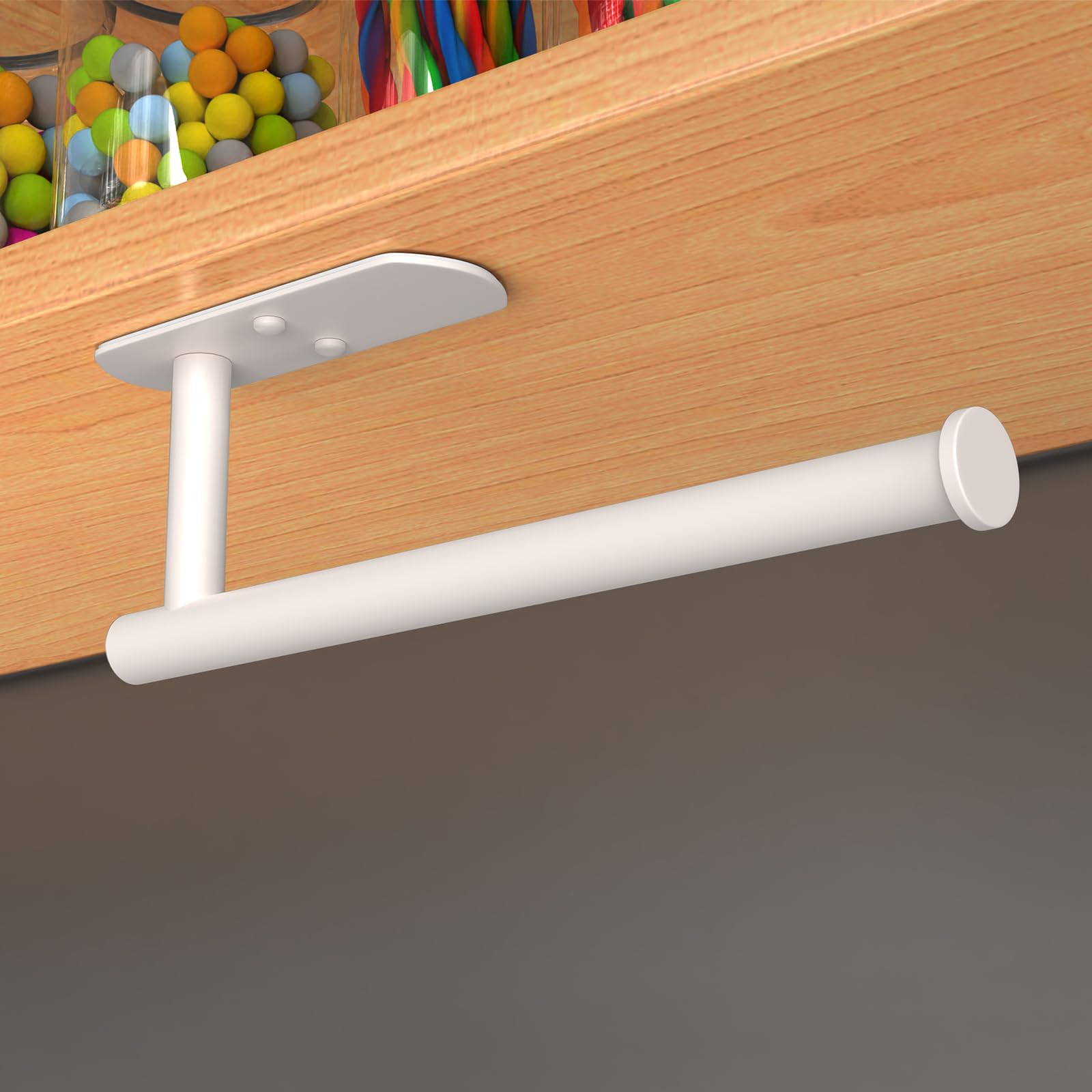 VAEHOLD wall-mounted paper towel holder brown finish for kitchen convenience.