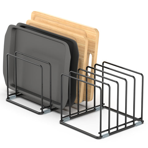 VAEKUCEAN cutting board organizer 2-pack keeps boards neatly organized and accessible
