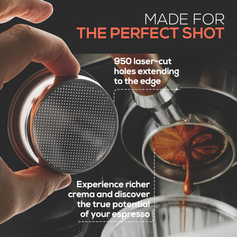 Ergonomic red rosewood handle for comfortable, steady espresso sessions.