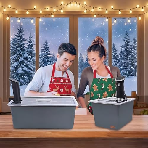 Väeske 26 Qt container with racks supports large-batch sous vide cooking for gatherings