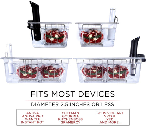 Väeske stainless-steel rack system prevents floating and ensures even cooking