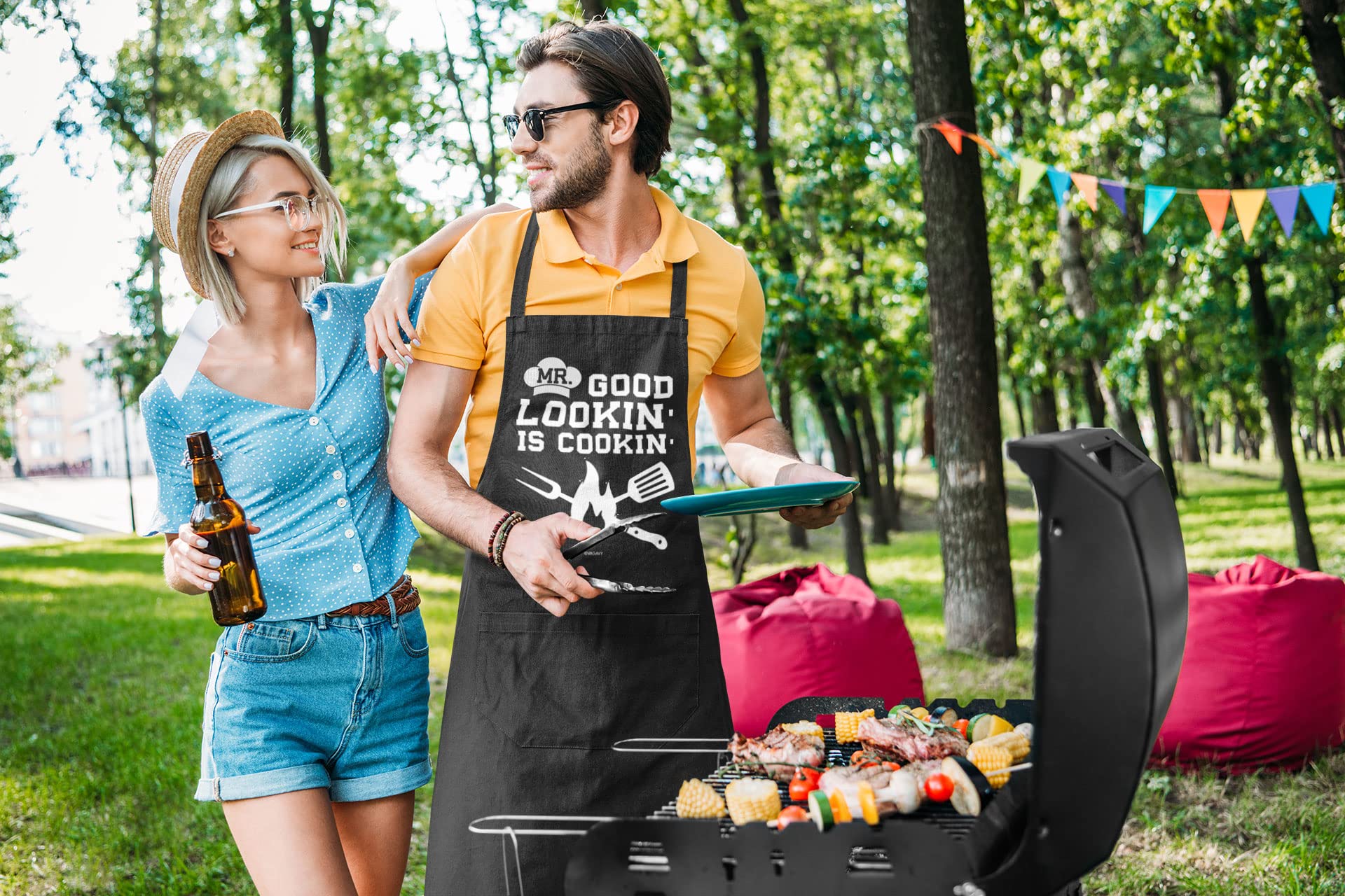 VAGAVY kitchen scene with apron hanging, ready for grilling
