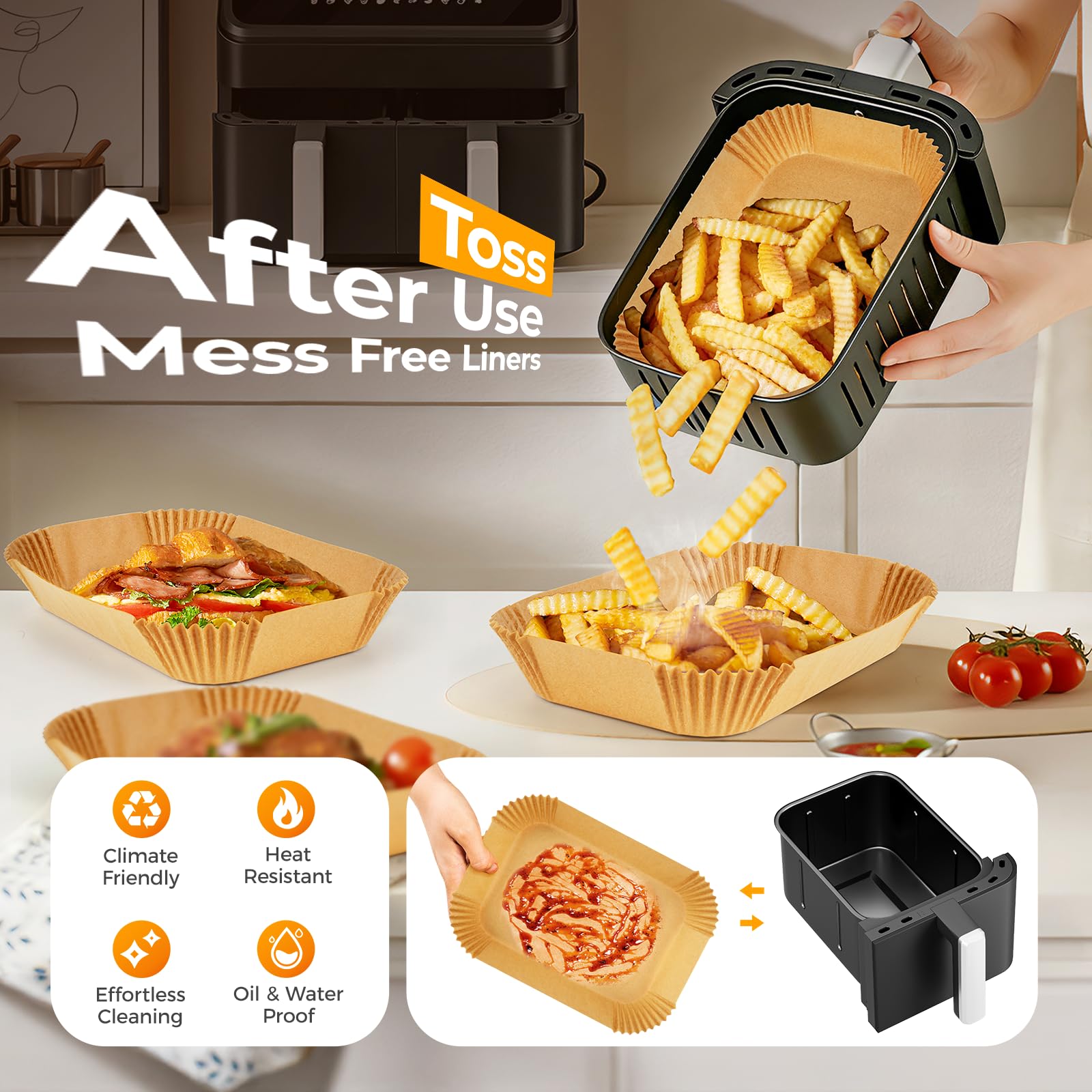 Vailnd unbleached parchment with silicone coating preserves flavor and airflow