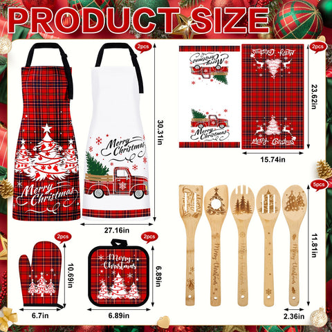 VAIPI Christmas oven mitts in plaid protect hands during holiday cooking