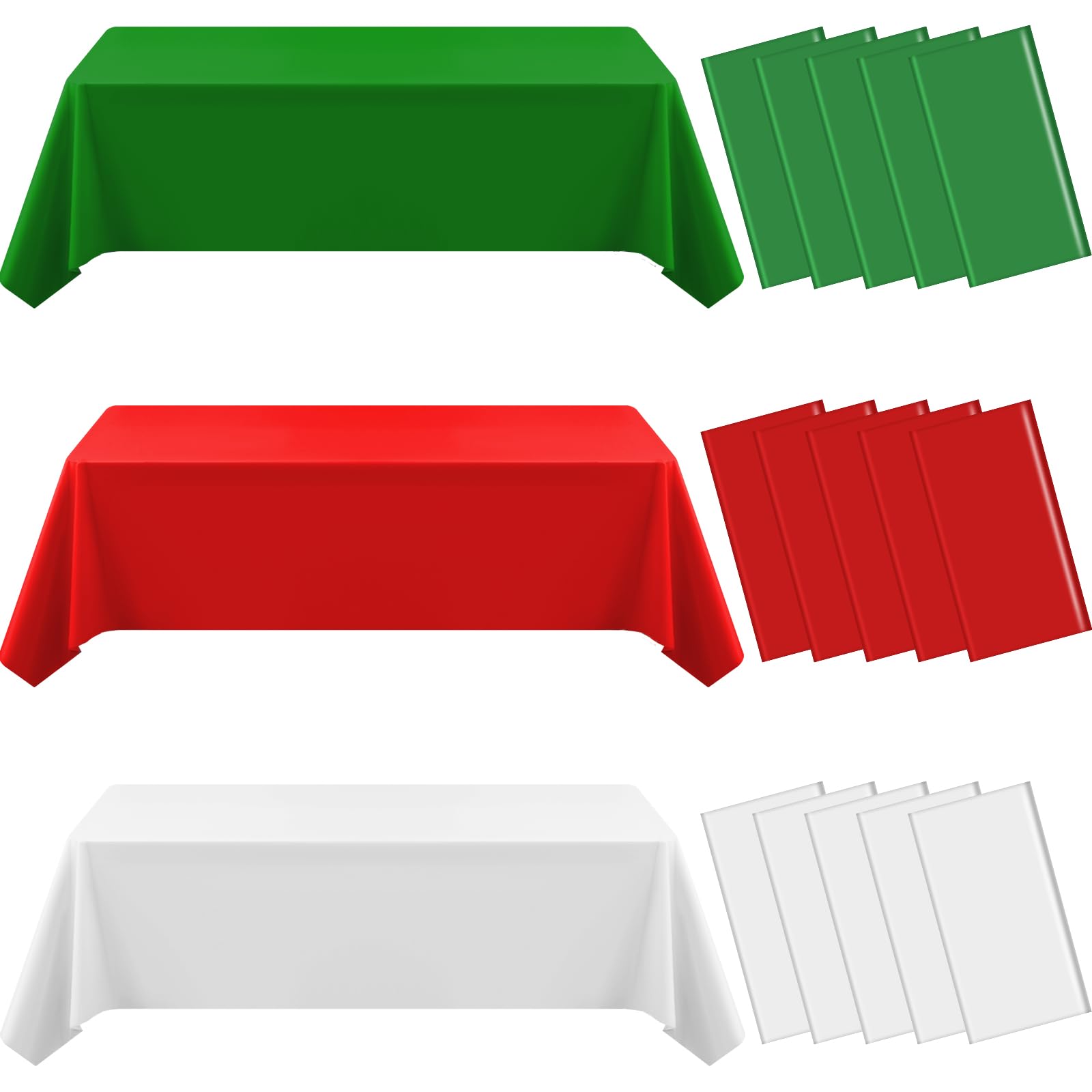 VAIPI Christmas tablecloths in white red and green cover a 108x54 inch rectangle for festive dining