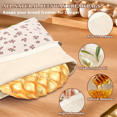 VAKEEN beeswax wraps in three sizes for versatile freshness at home.