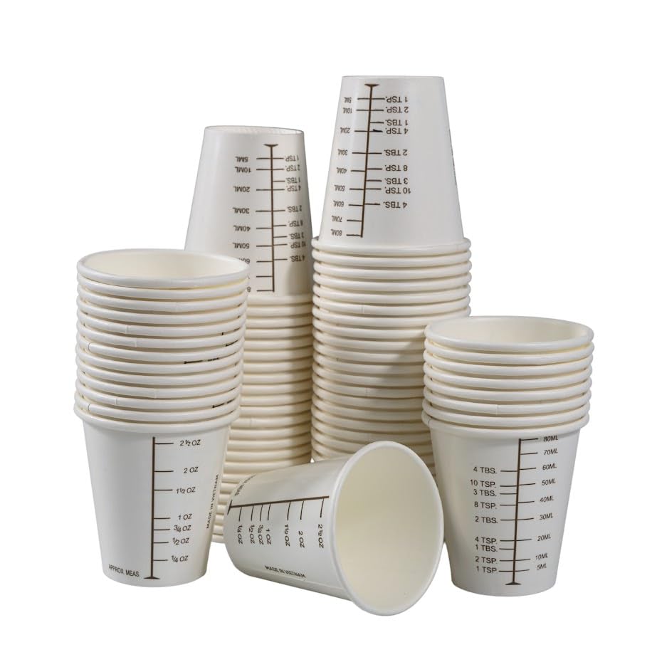Vakly 3 oz cups are ideal for kitchen mixing and small projects.