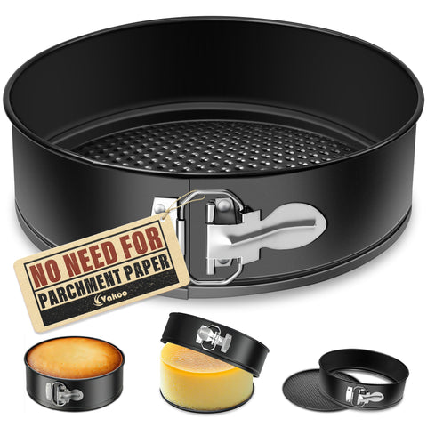 Vakoo springform pan outer view with reinforced latch for smooth cake release.