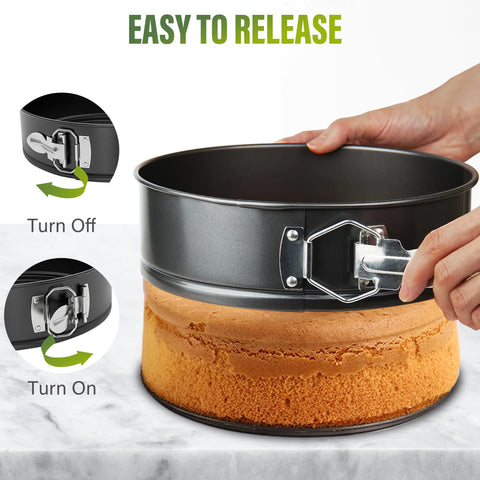 Side profile of Vakoo pan showing sturdy ring and latch.