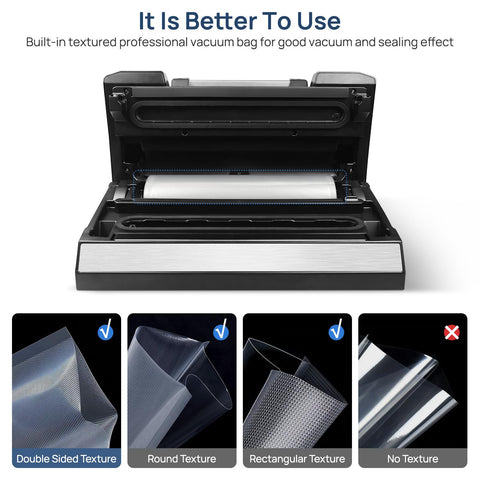 Vakumar stainless steel body for durability and easy cleaning.