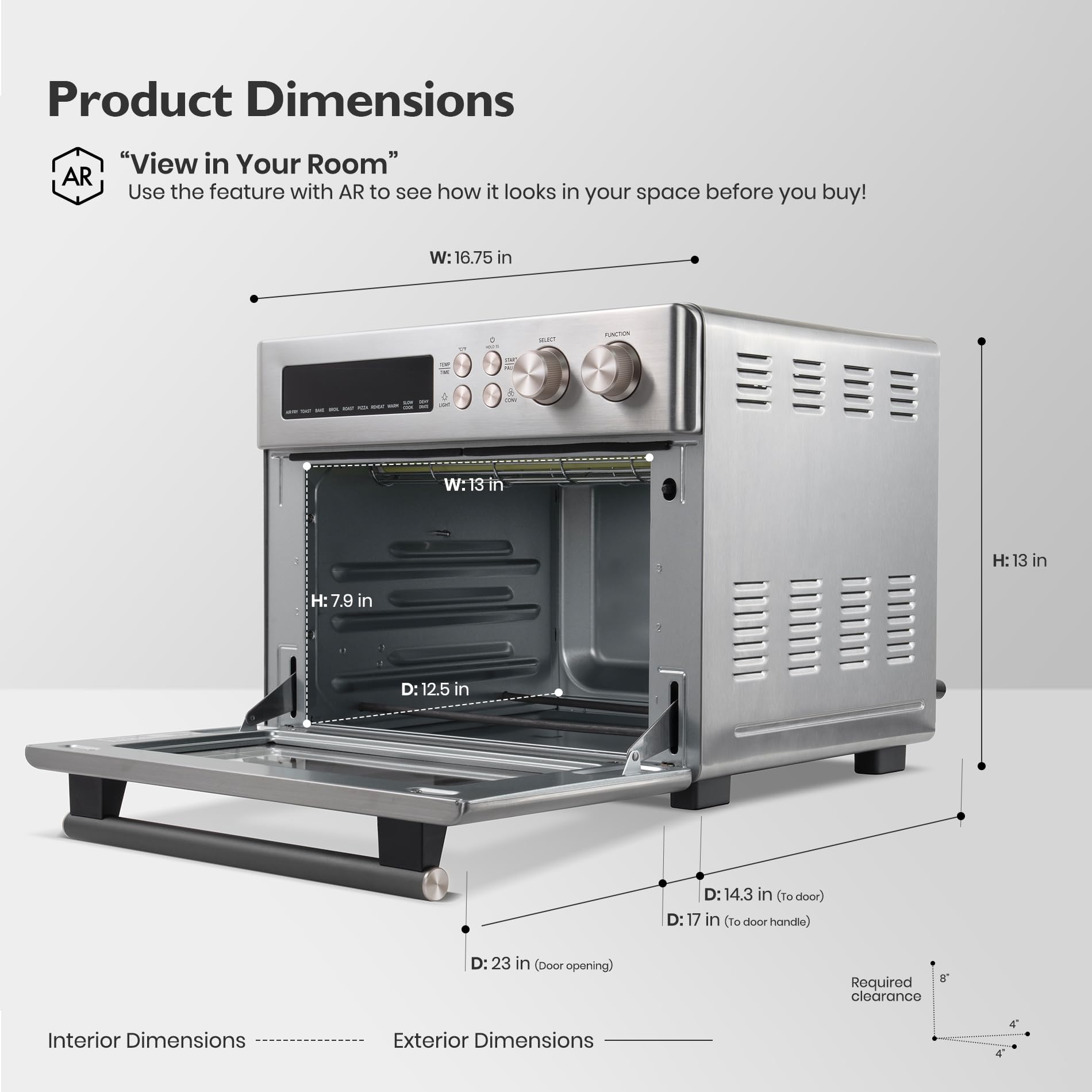 VAL CUCINA infrared oven interior with spacious chamber for large dishes