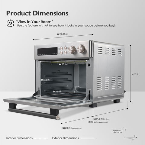 VAL CUCINA infrared oven interior with spacious chamber for large dishes