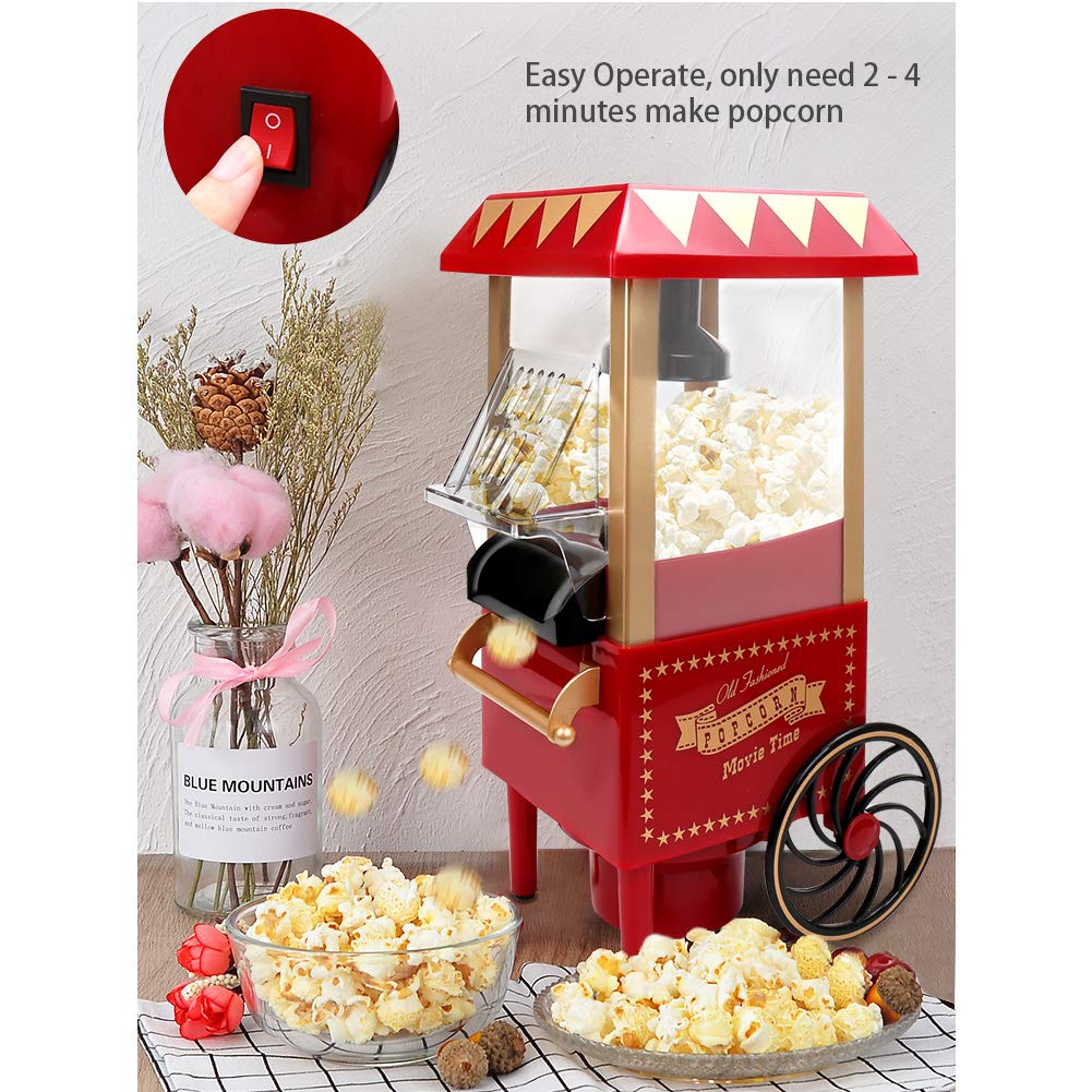 VAlinks hot air popcorn machine top view showing scoop and controls