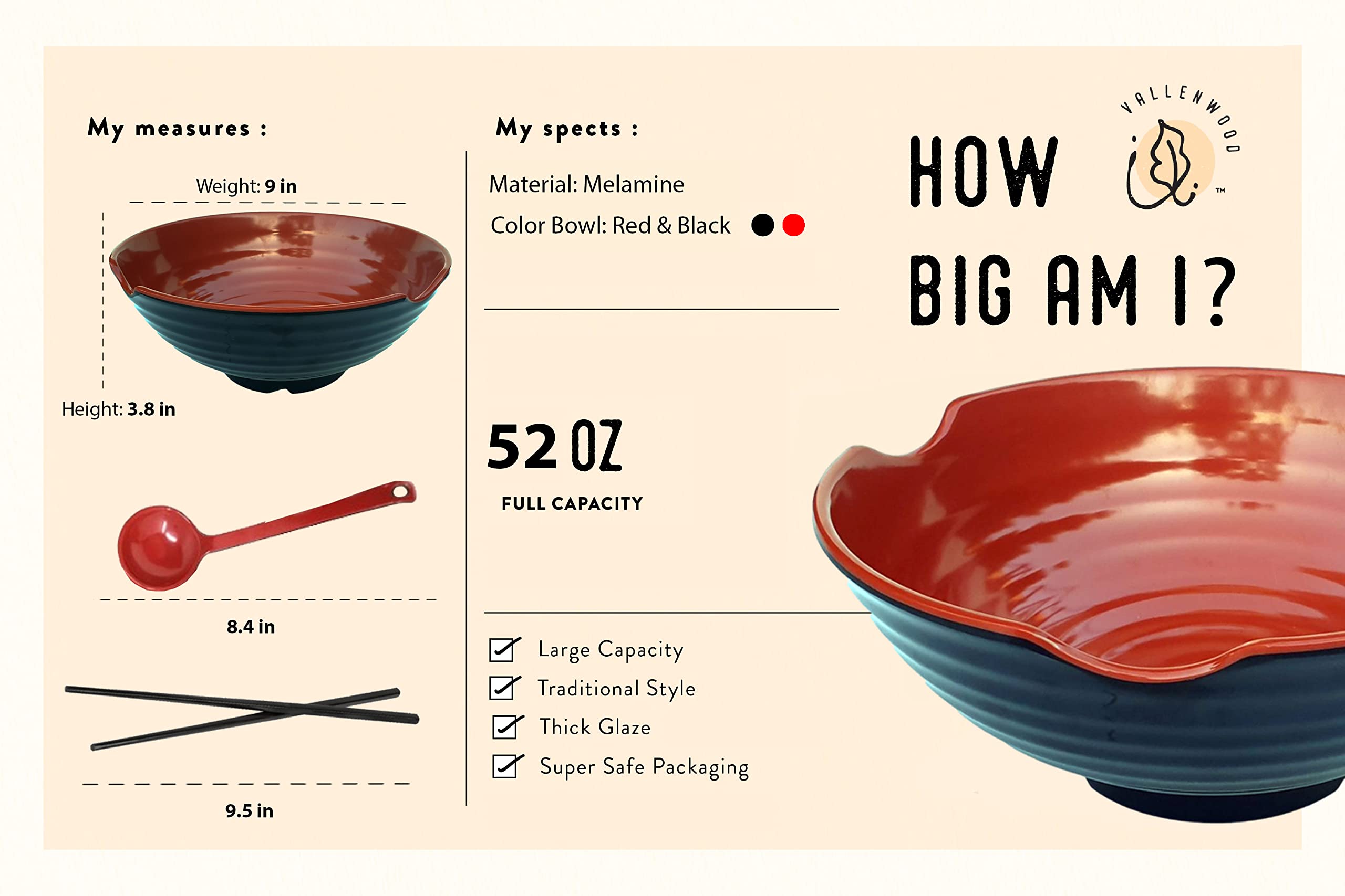 VALLENWOOD bowls are dishwasher-safe melamine for easy cleanup.