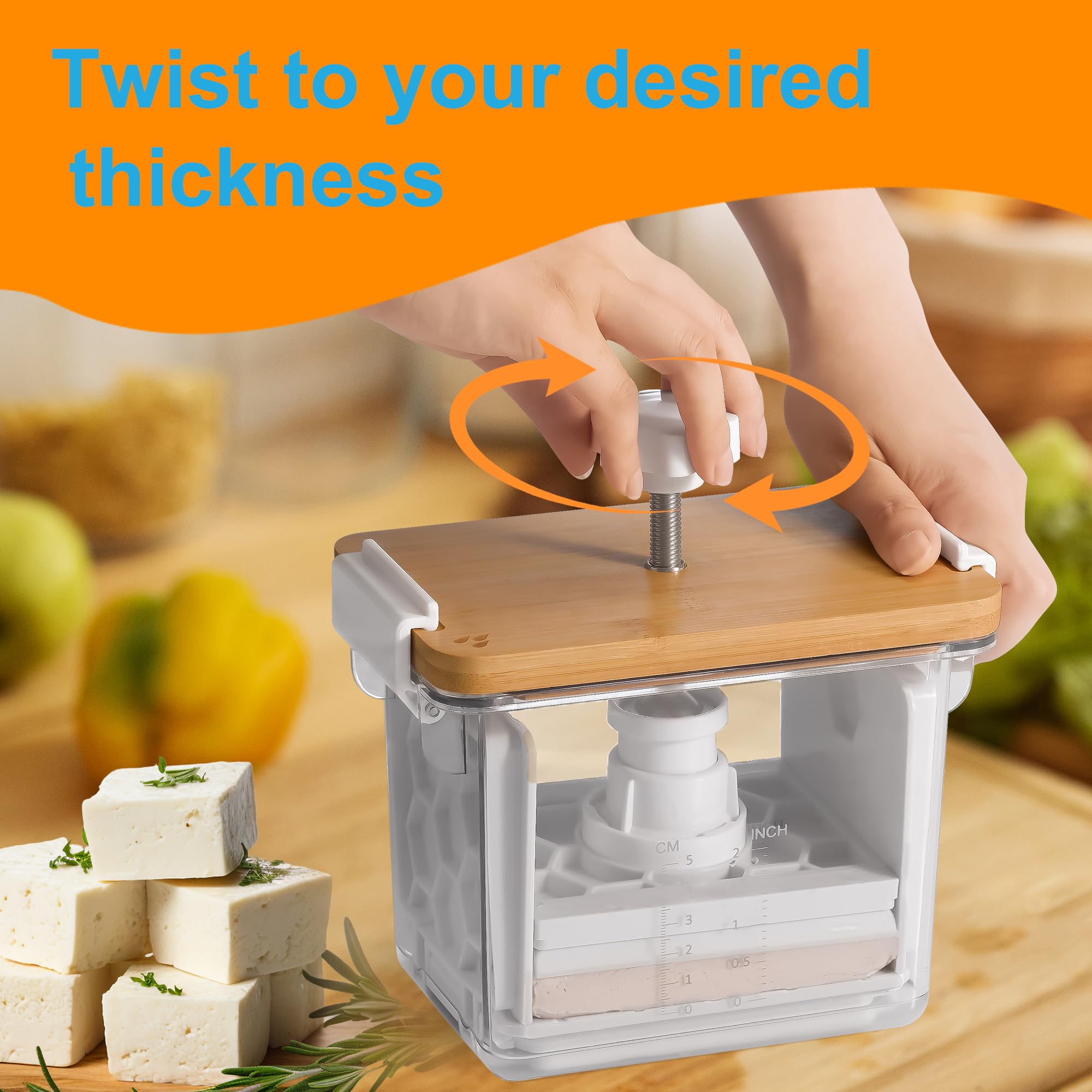 Valleyhike Tofu Press central dial for adjustable pressing intensity.