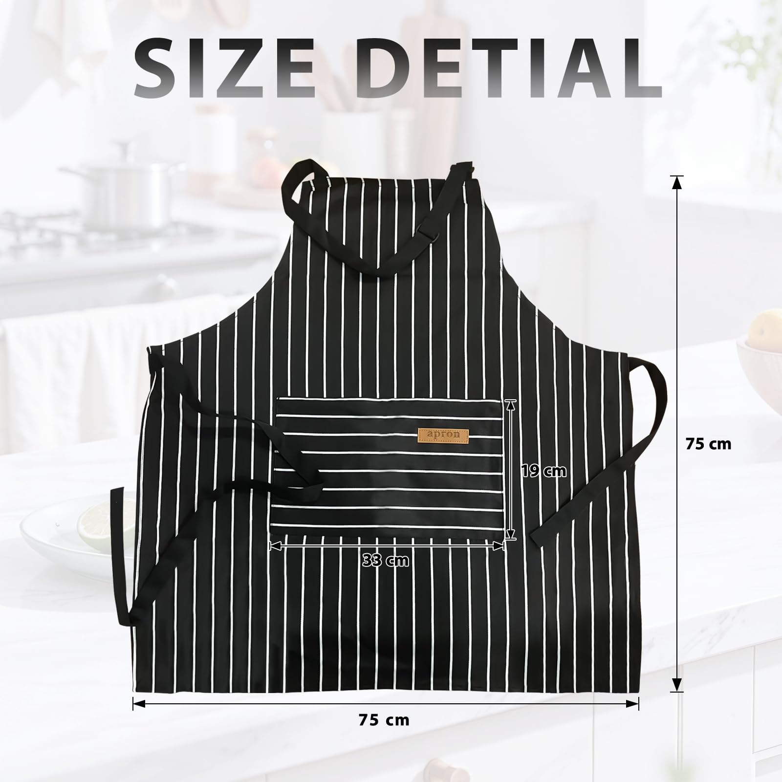 VALOME 2-pack kitchen apron adjustable neck for custom comfort during cooking.