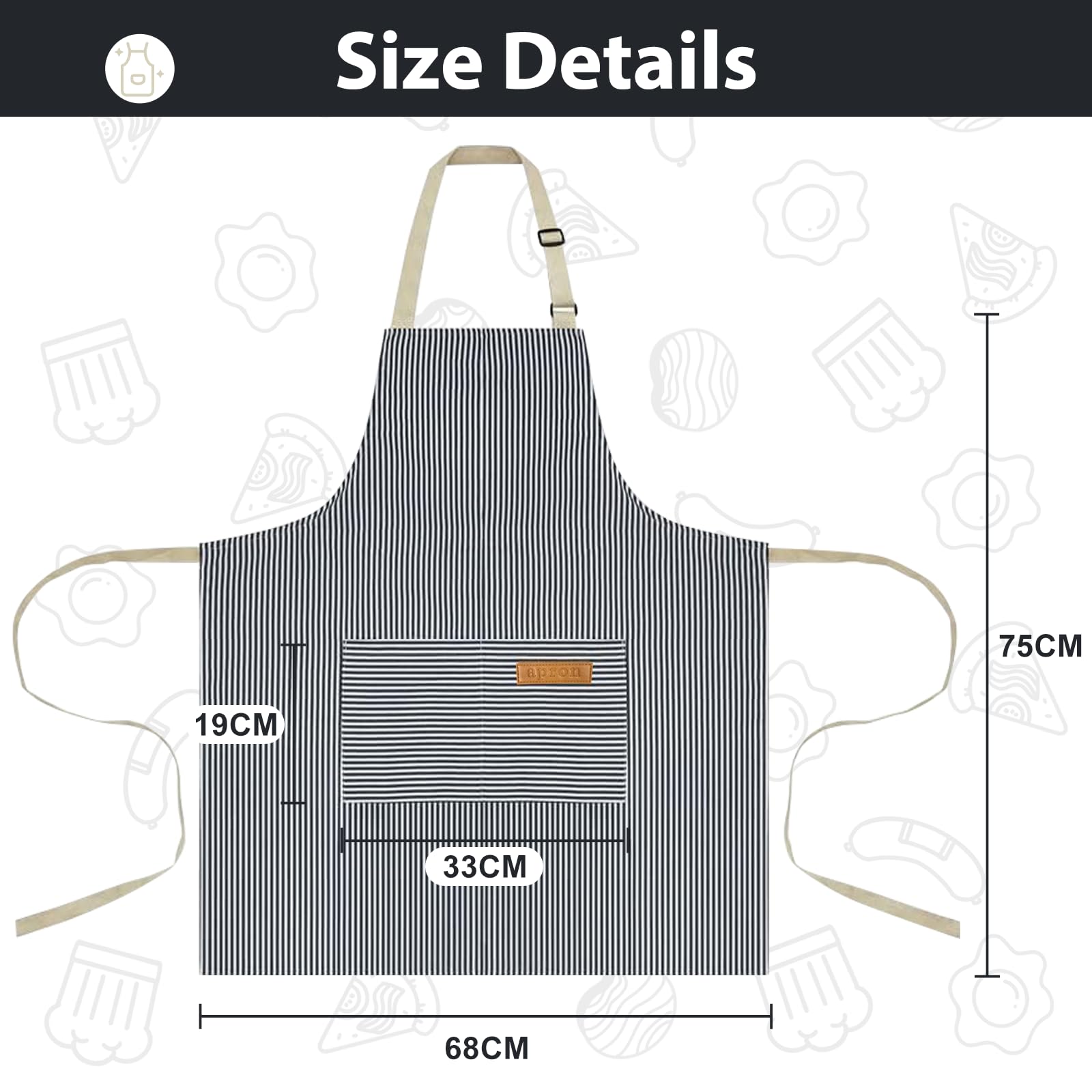 VALOME blue two-pocket apron with easy tool access