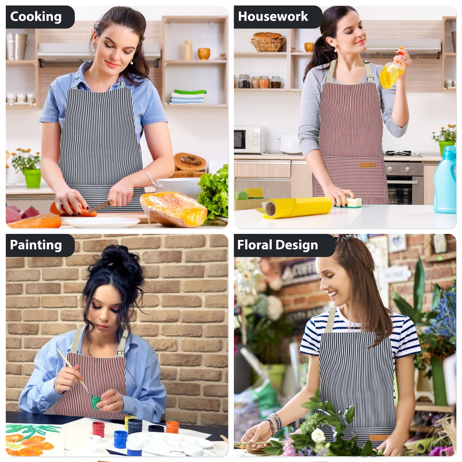 VALOME stylish gift-ready apron design in pink and blue