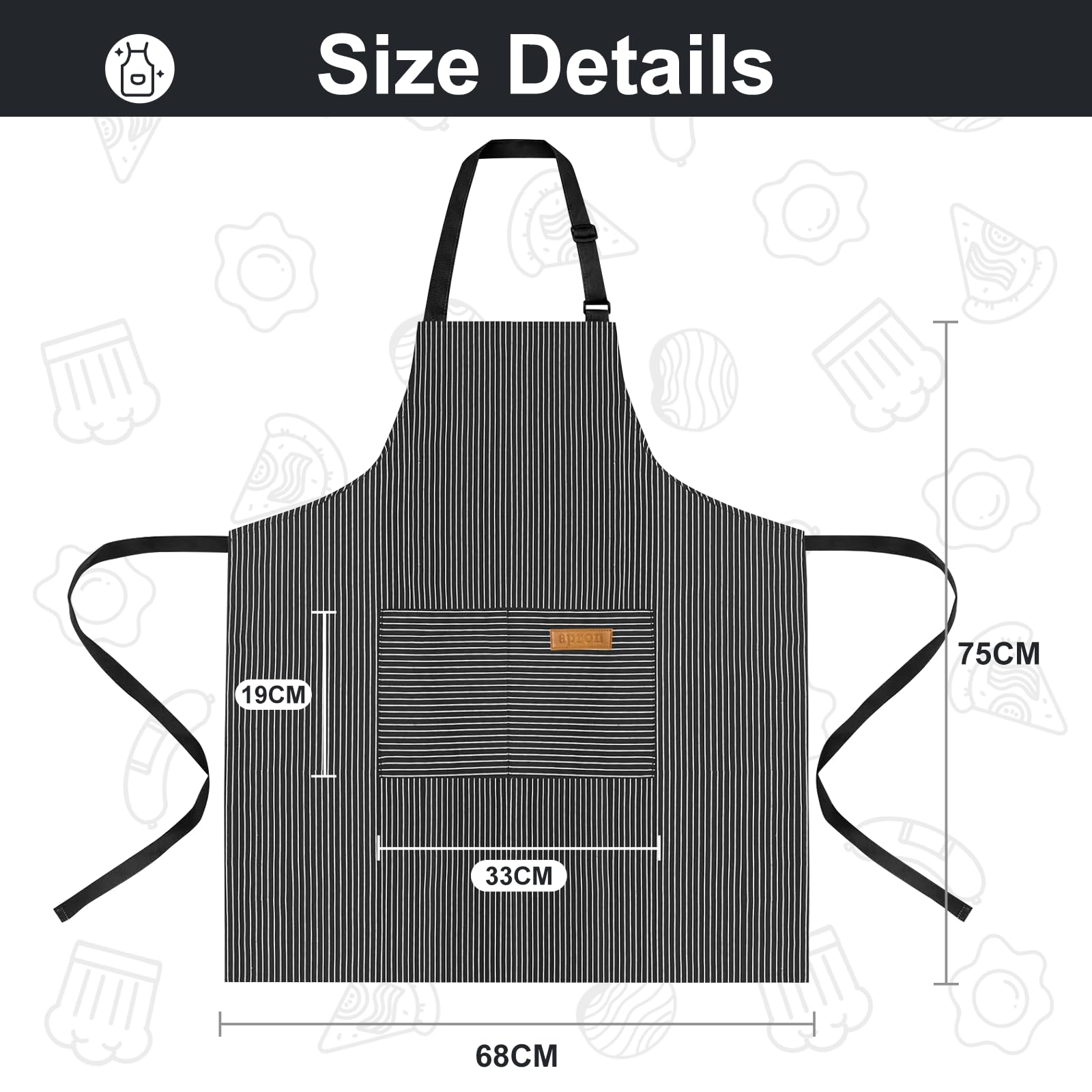 VALOME pink apron pocket close-up highlights spacious pocket storage.