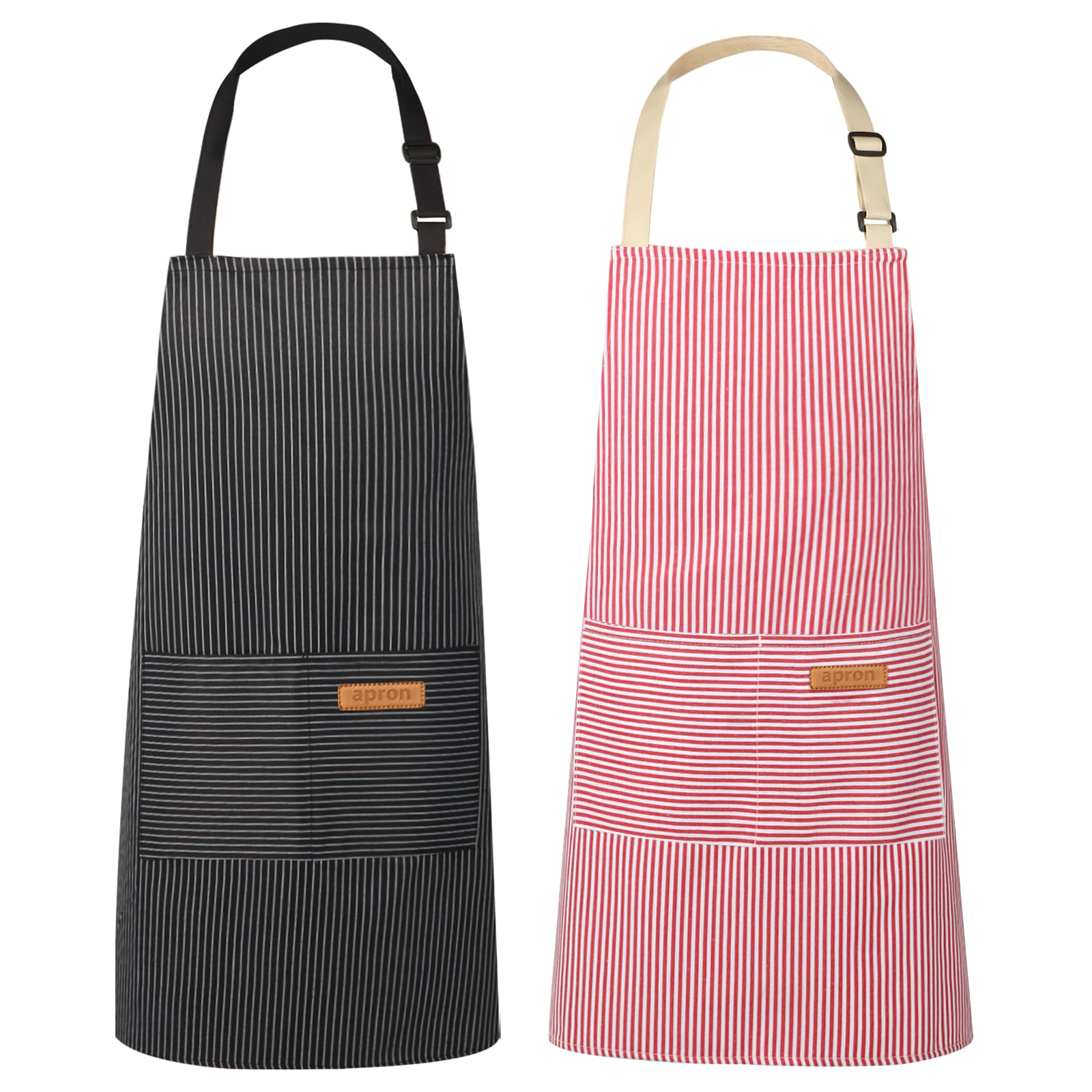 VALOME two-pack aprons showcase dual pockets for easy access.