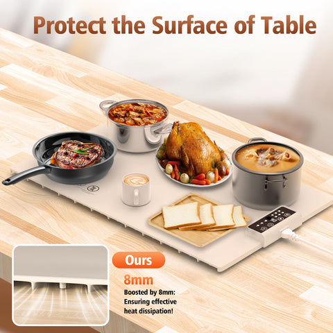 Valuejoy warming mat with 8mm feet for stability and airflow