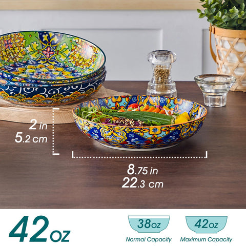 Vancasso 42oz ceramic salad bowls ideal for generous servings