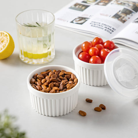 Six-pack of Vancasso porcelain ramekins packaged securely.