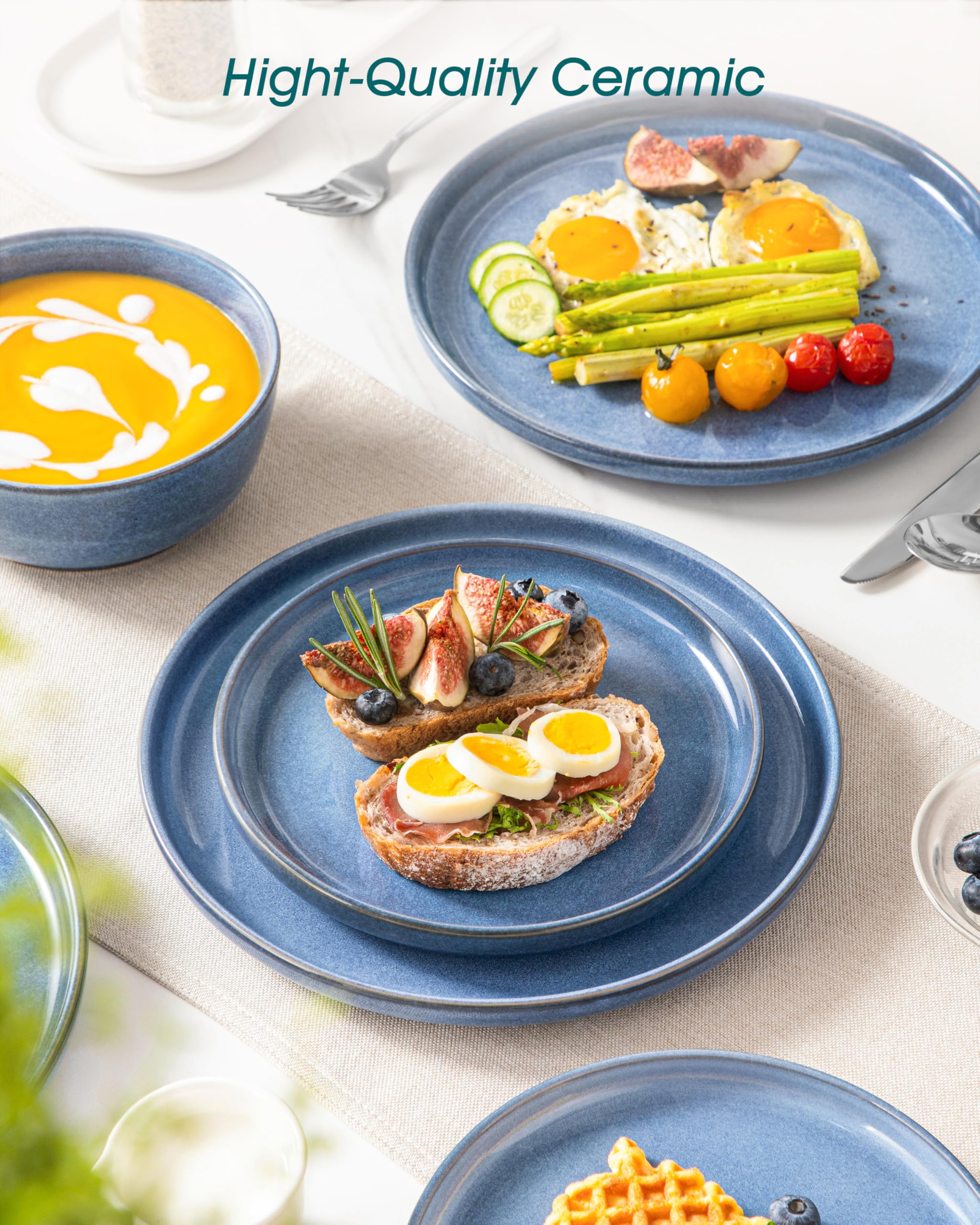 Vancasso ANYA stackable dining plates save cabinet space.