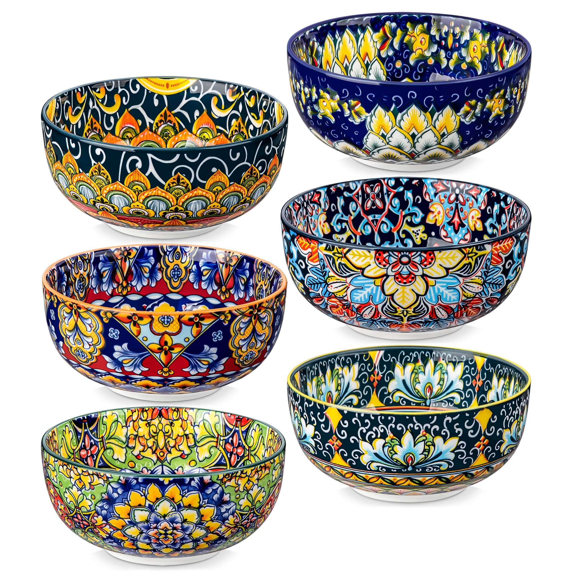 Vancasso bohemian-pattern bowl inside—bright colors energize everyday meals.