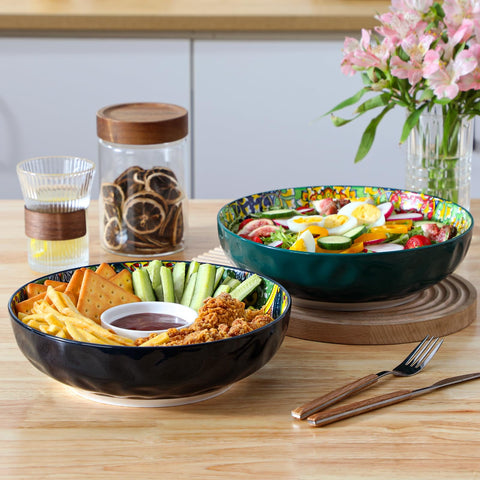 Vancasso Boho decor bowls mounted on wall for colorful display.