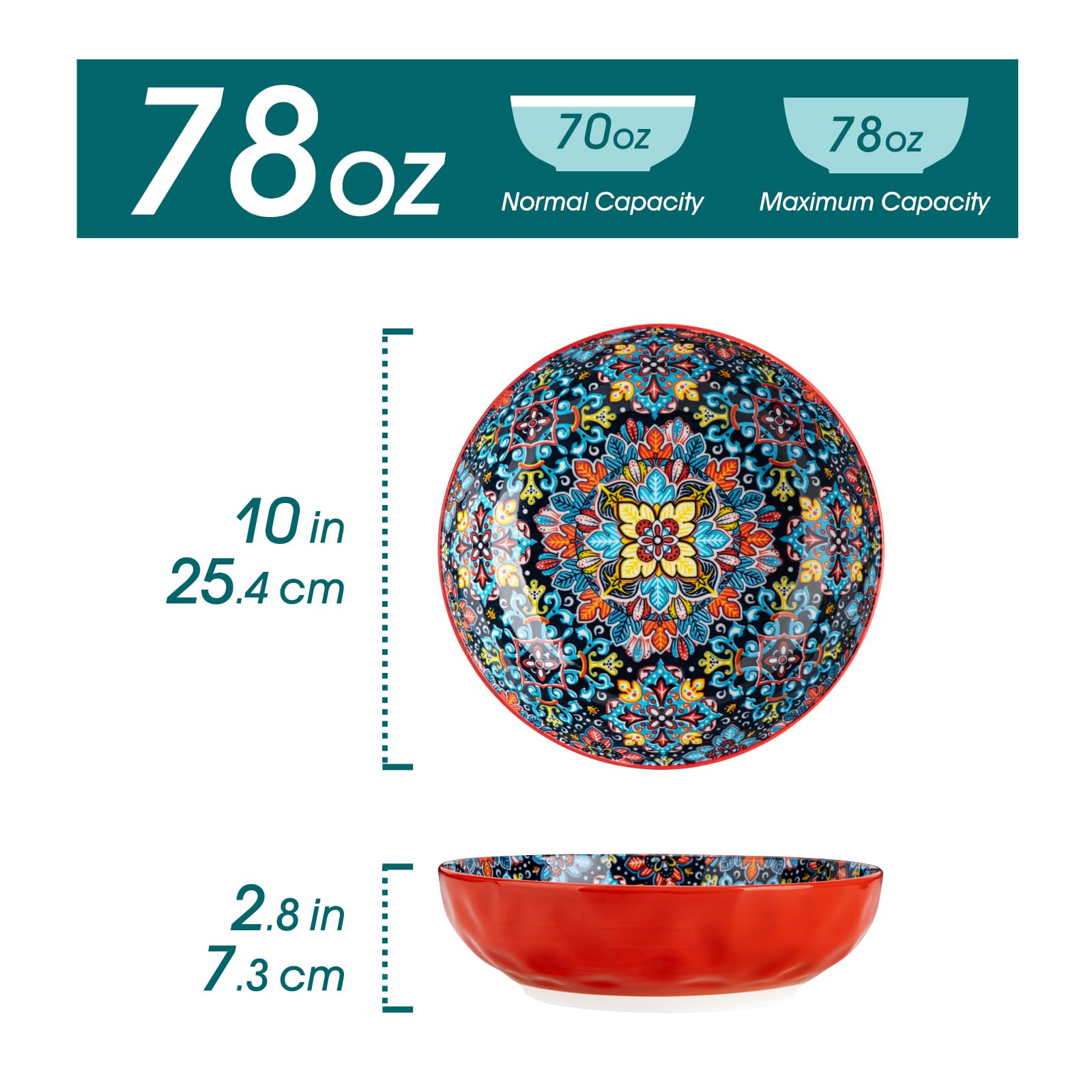 Vancasso boho design salad bowls red elevate fruit and side dishes