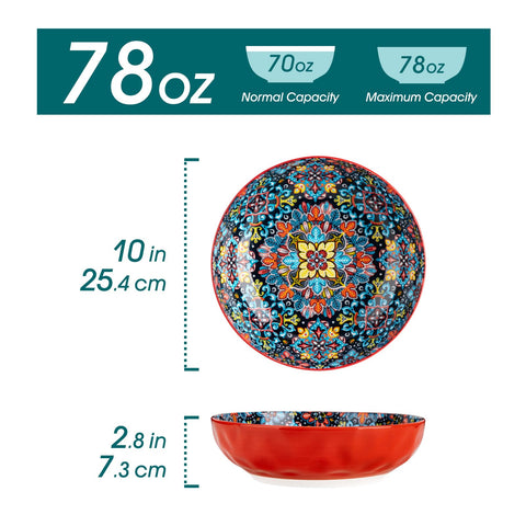 Vancasso boho design salad bowls red elevate fruit and side dishes