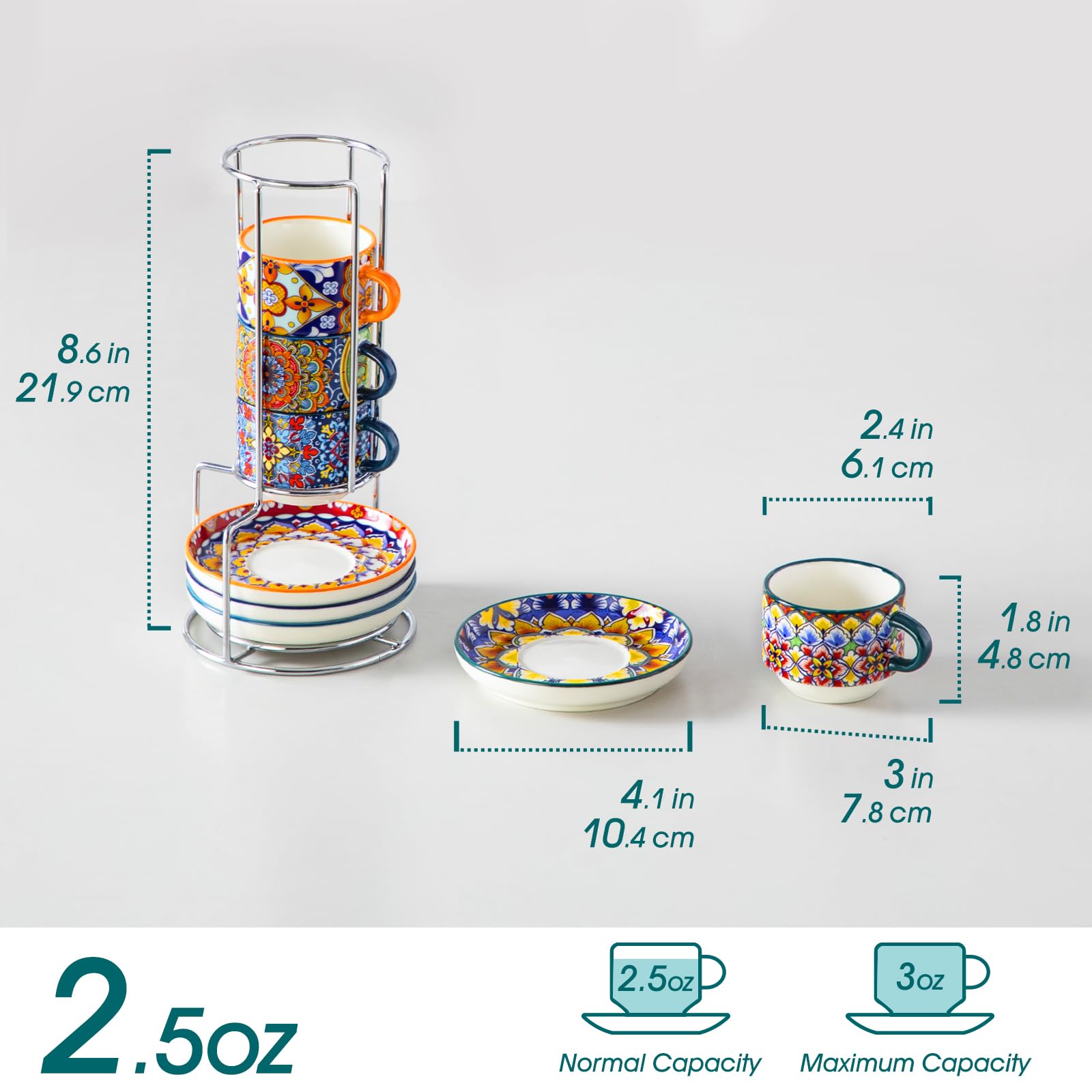 Vancasso boho-pattern closeup showcases vibrant glaze for a lively morning ritual